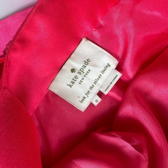 Kate Spade Open Back Bow Mini Party Dress in Pink Silk Blend Size 0 - Picture 12 of 16